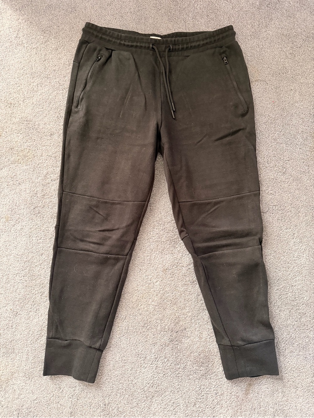 H&M Sport Men’s Medium Black Jogger Pants Zip Pockets Tapered Athletic